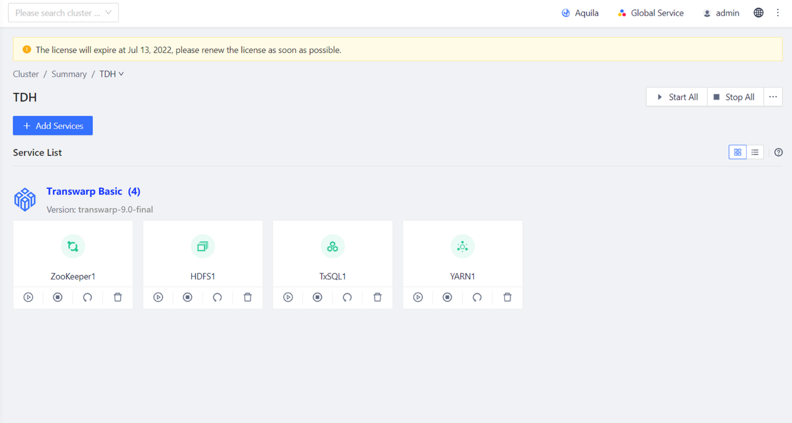 Figure 7-23  Control Panel of Manager.